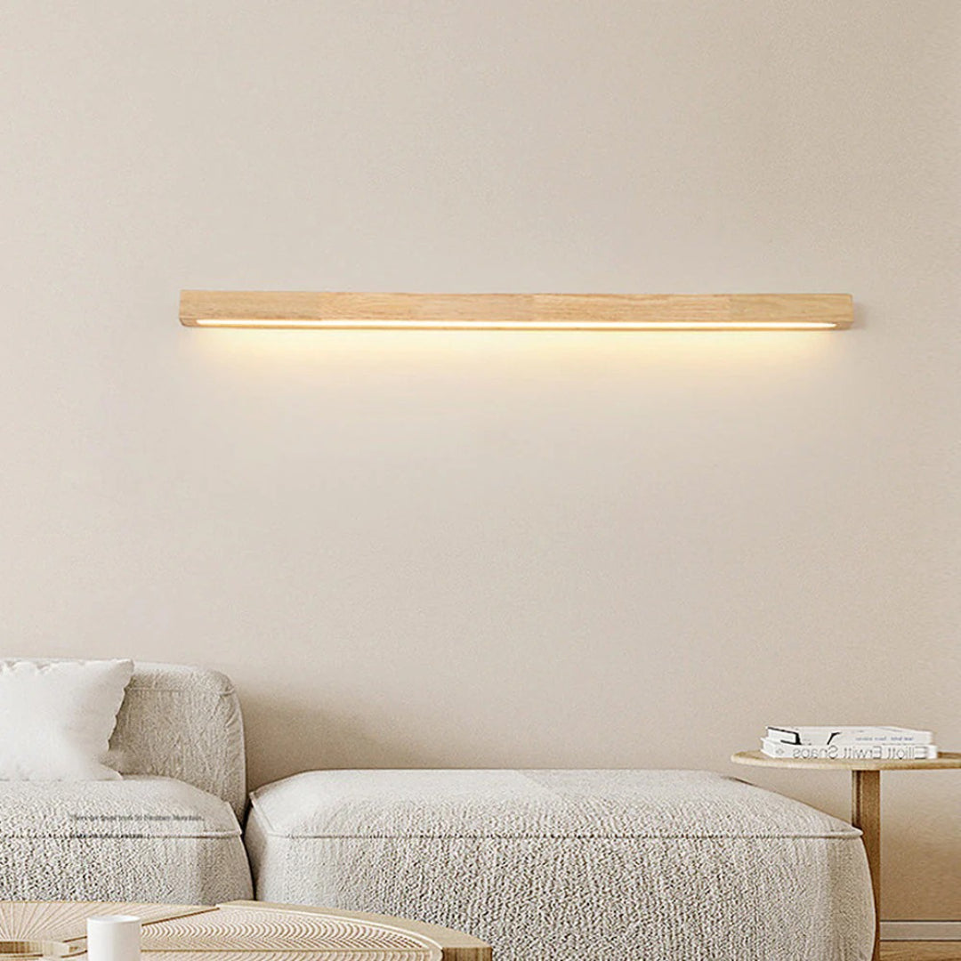 Minimalistische Houten Lineaire Wandlamp