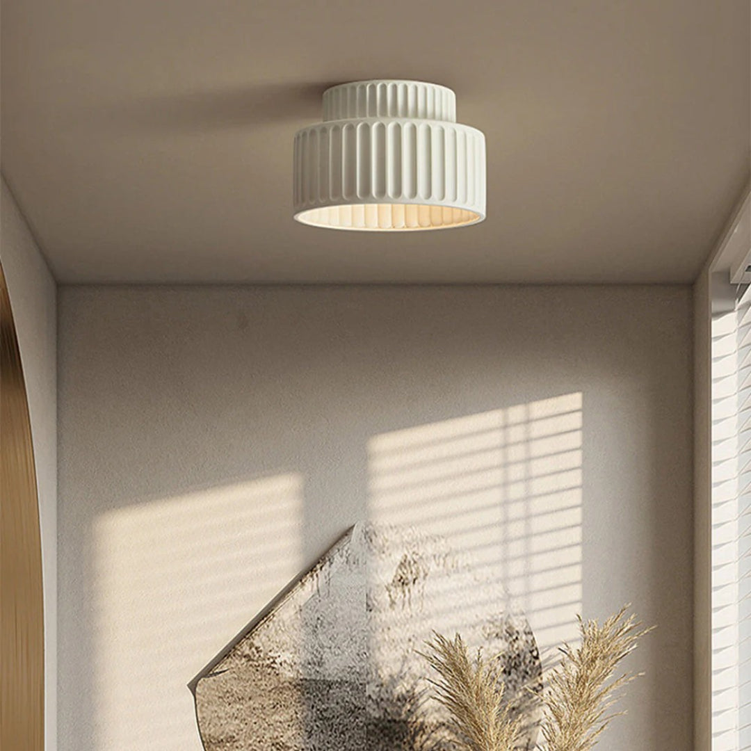 Minimalistische Geribbelde Keramische Plafondlamp