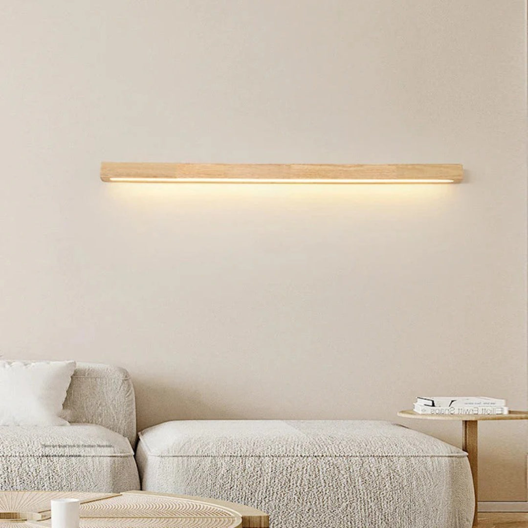 Minimalistische Houten Lineaire Wandlamp