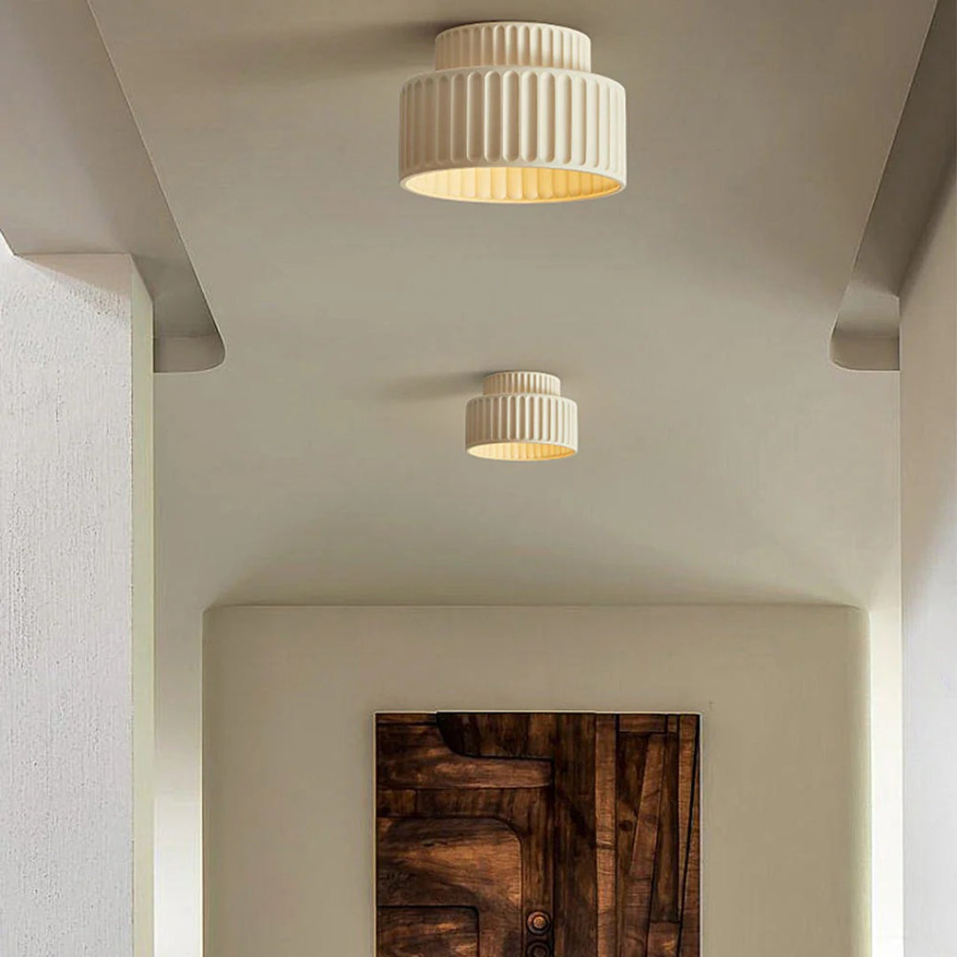 Minimalistische Geribbelde Keramische Plafondlamp