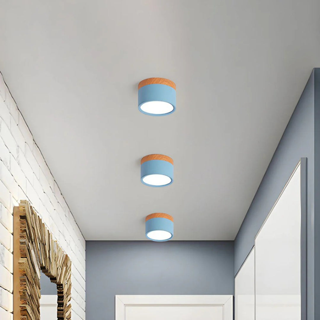 Nordische houten plafondlamp