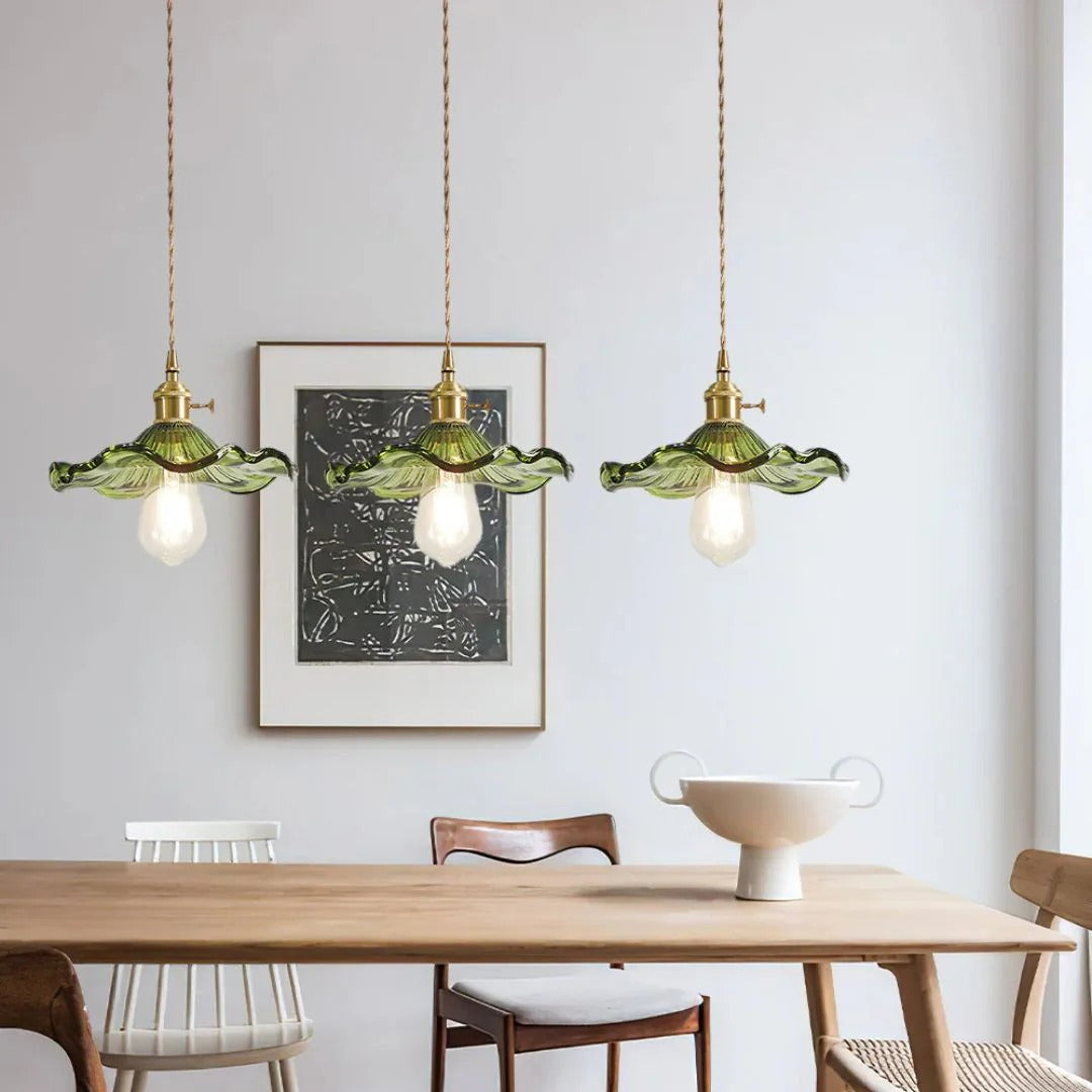 Vintage Bloemvormige Glazen Hanglamp