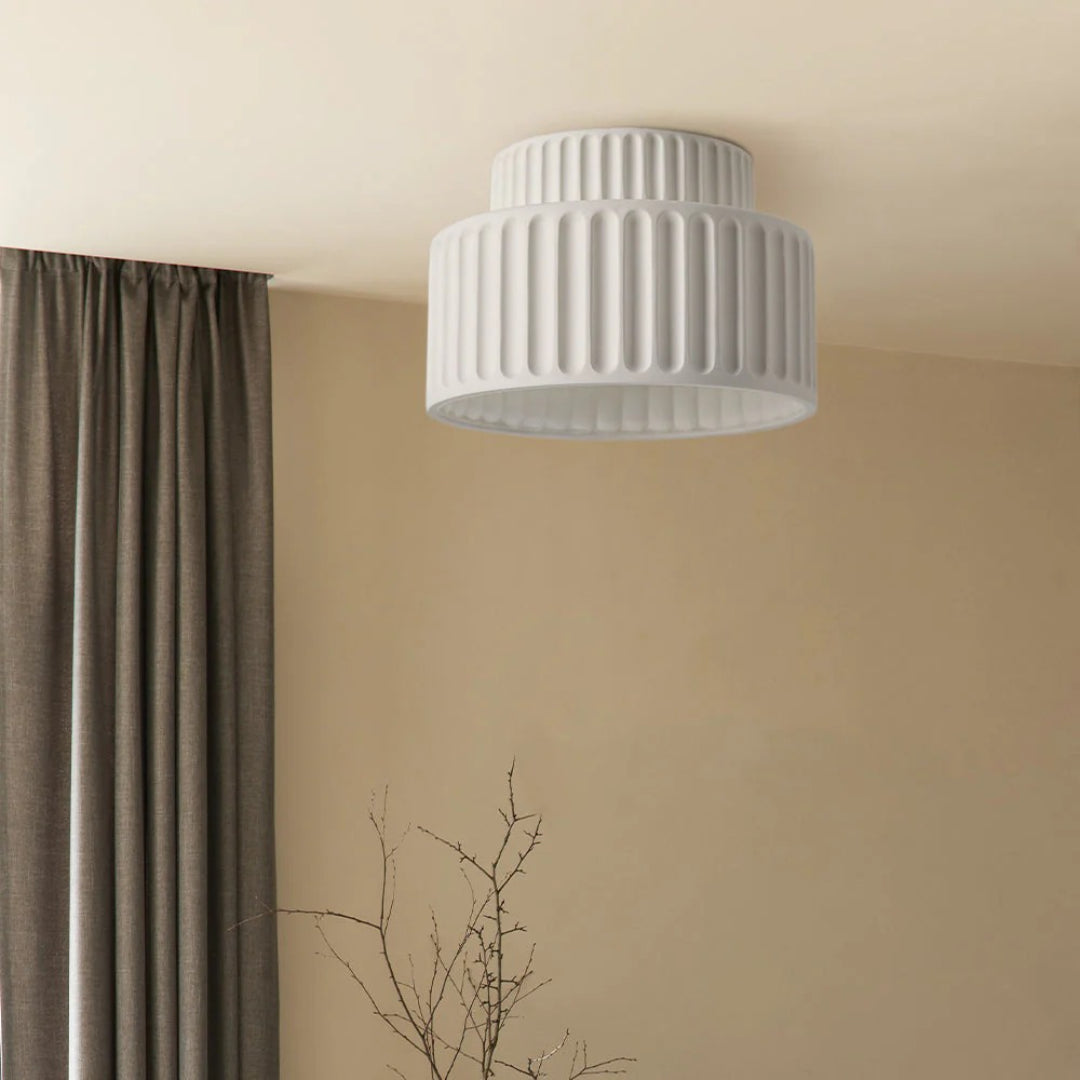 Minimalistische Geribbelde Keramische Plafondlamp