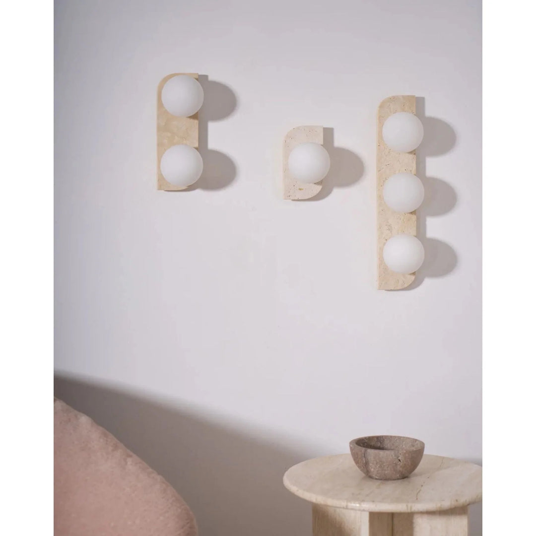 Ronde Stenen Wandlamp