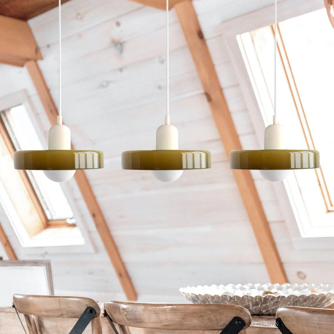 Retro glazen drievoudige hanglamp
