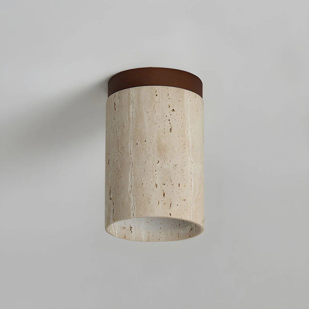 Stenen houten cilinder plafondlamp