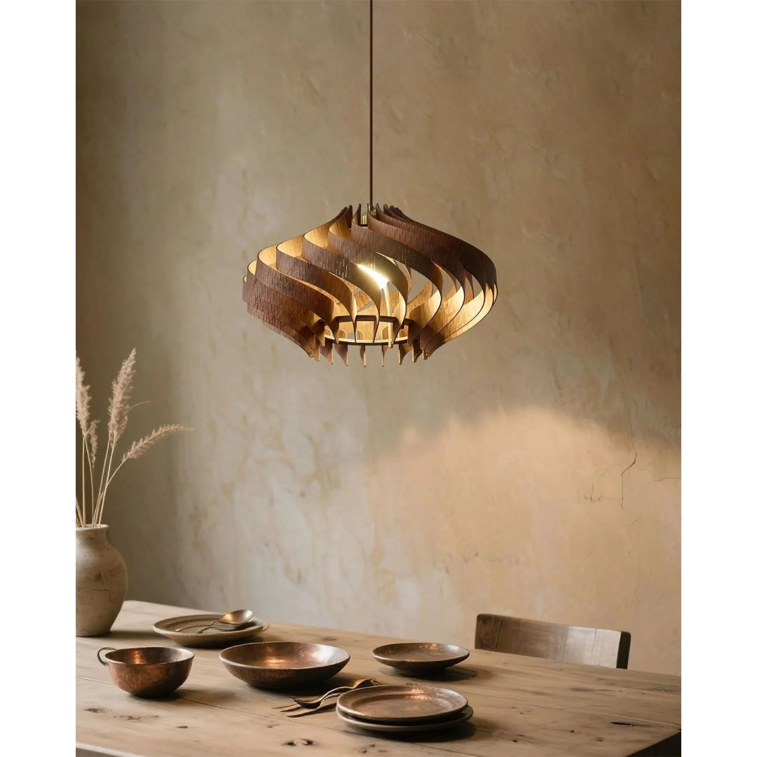 Japandi Houten Hanglamp