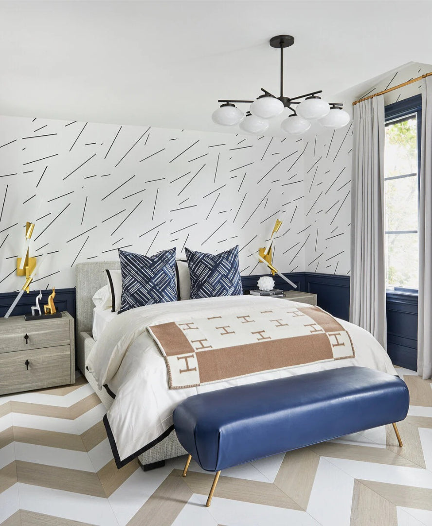 Geometrische luxe stoffen deken