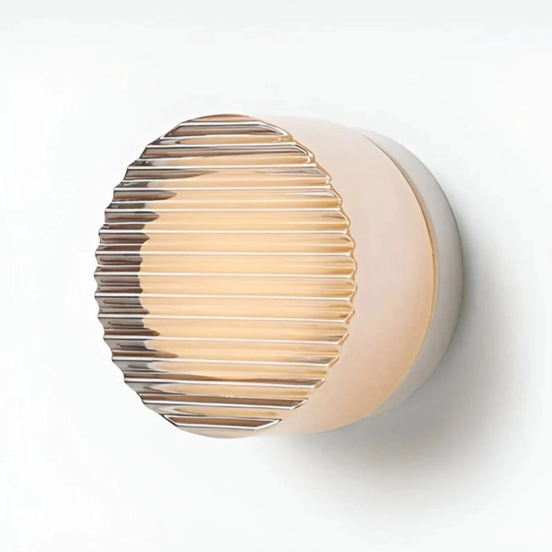 Moderne geribbelde glazen wandlamp