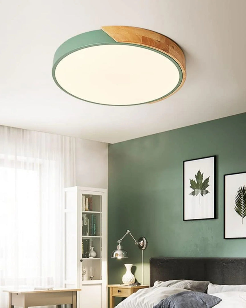 Contemporaine houten LED plafondlamp