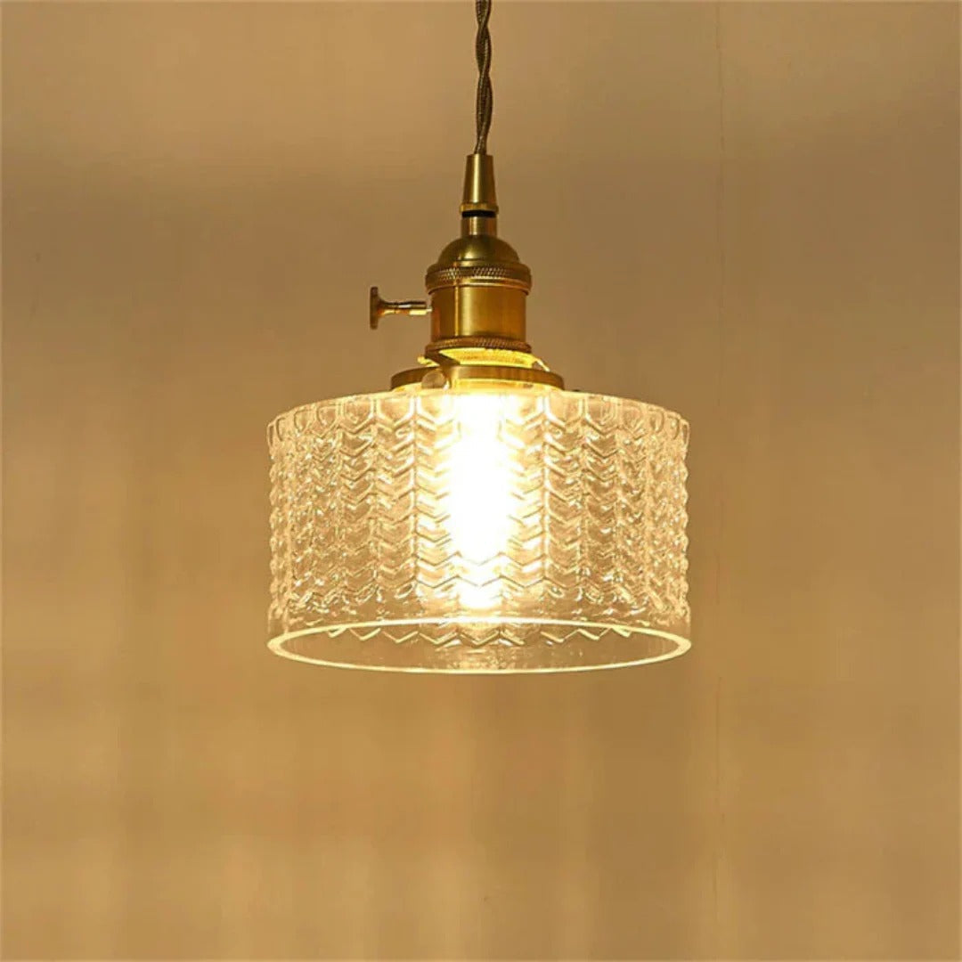 Geribbelde glazen hanglamp