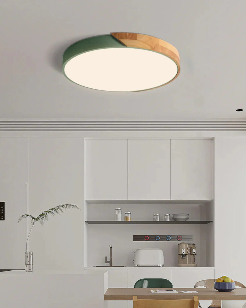 Contemporaine houten LED plafondlamp