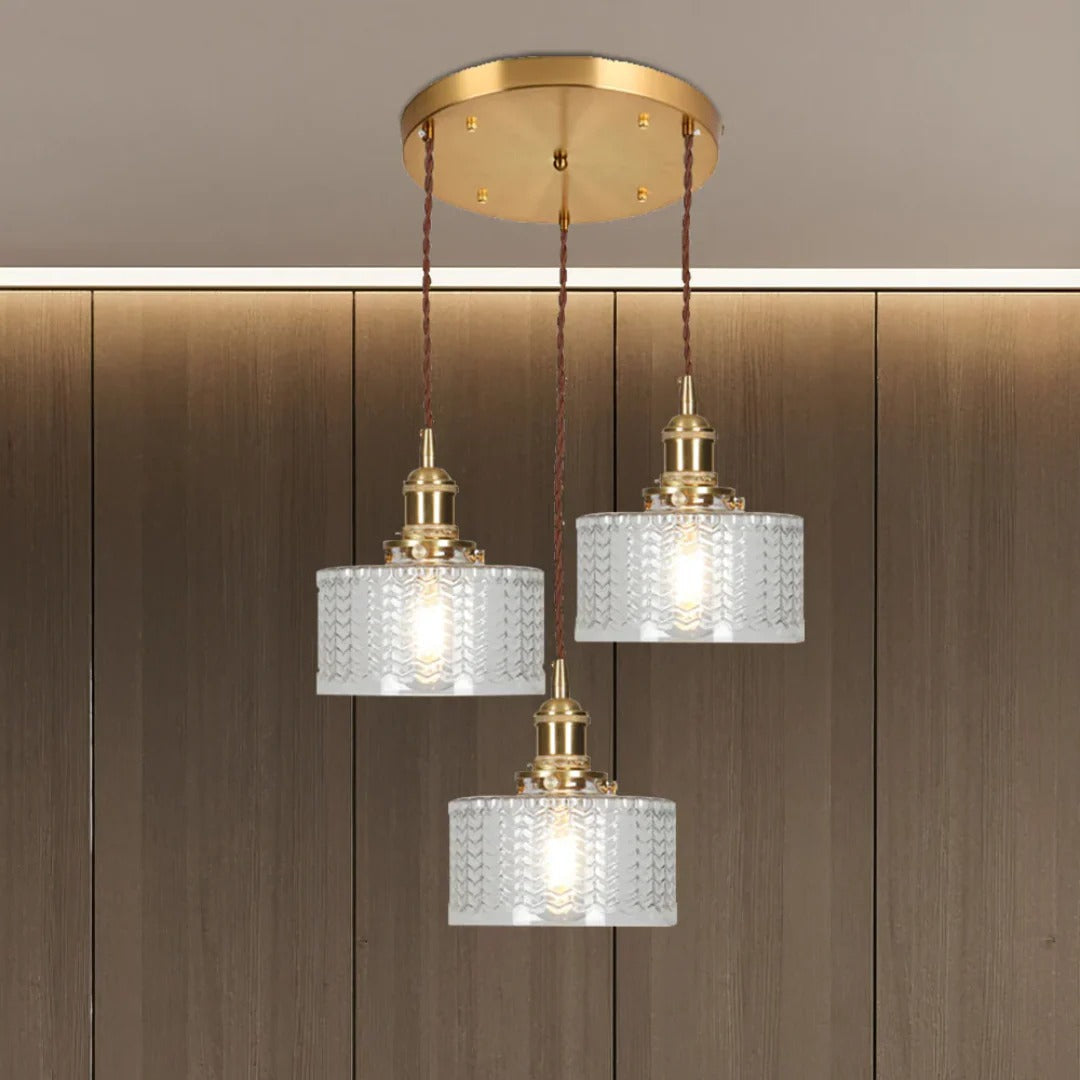 Geribbelde glazen hanglamp
