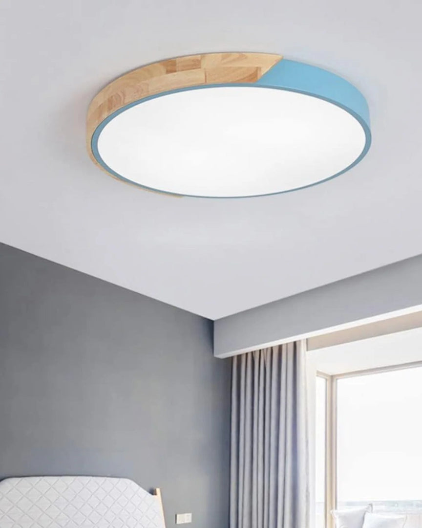 Contemporaine houten LED plafondlamp