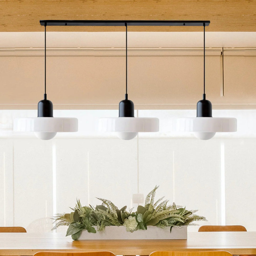 Retro glazen drievoudige hanglamp