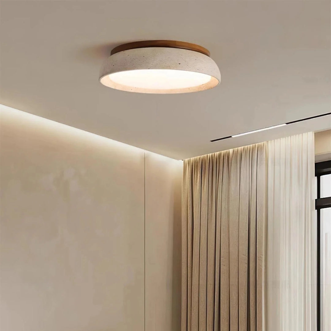 Ronde stenen plafondlamp