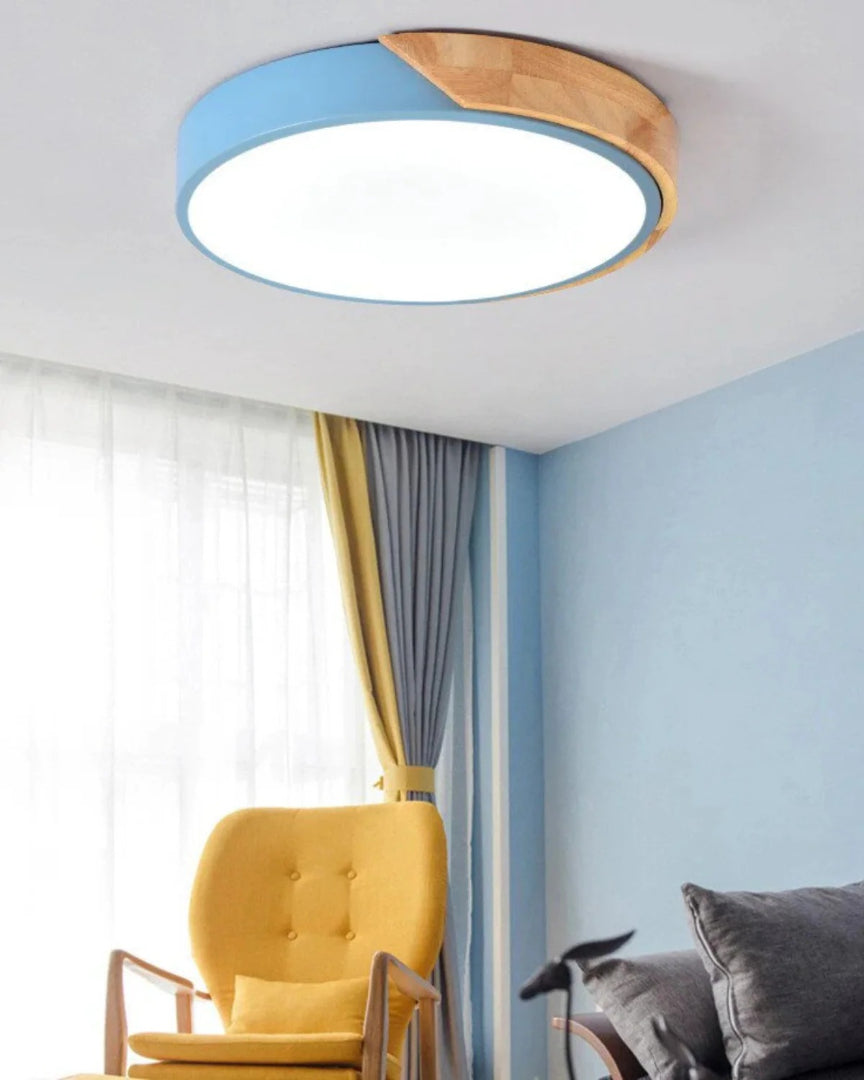 Contemporaine houten LED plafondlamp