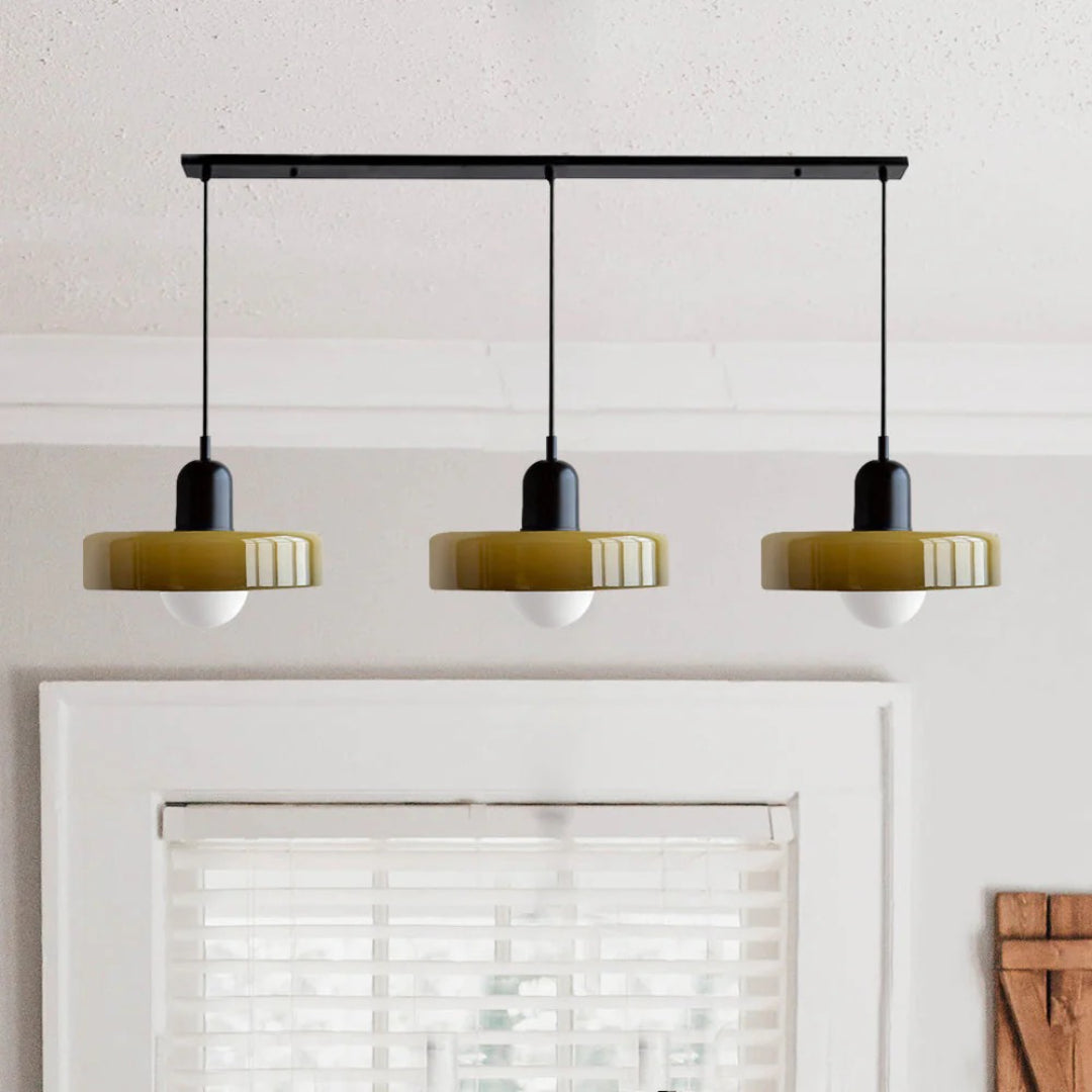 Retro glazen drievoudige hanglamp