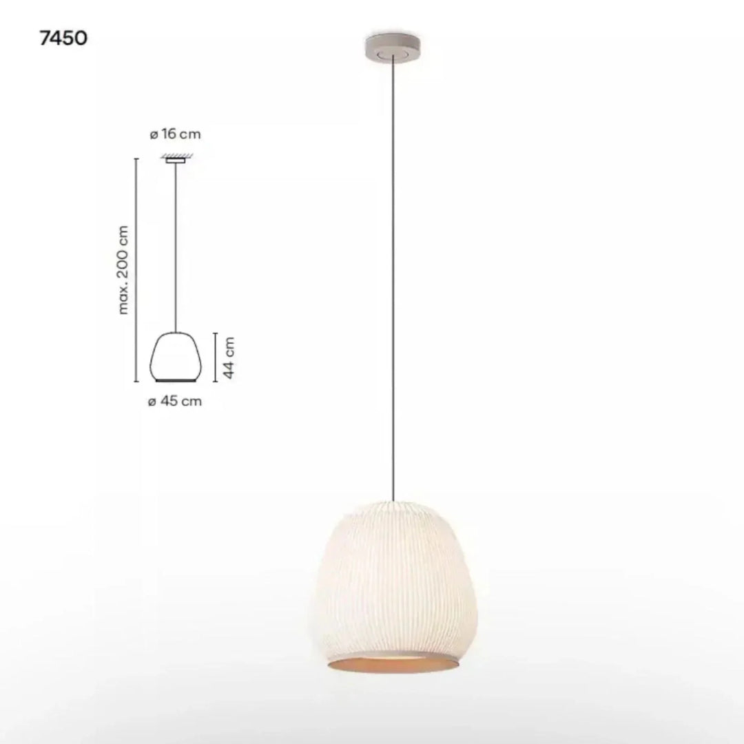 Japandi Geribbelde Houten Hanglamp