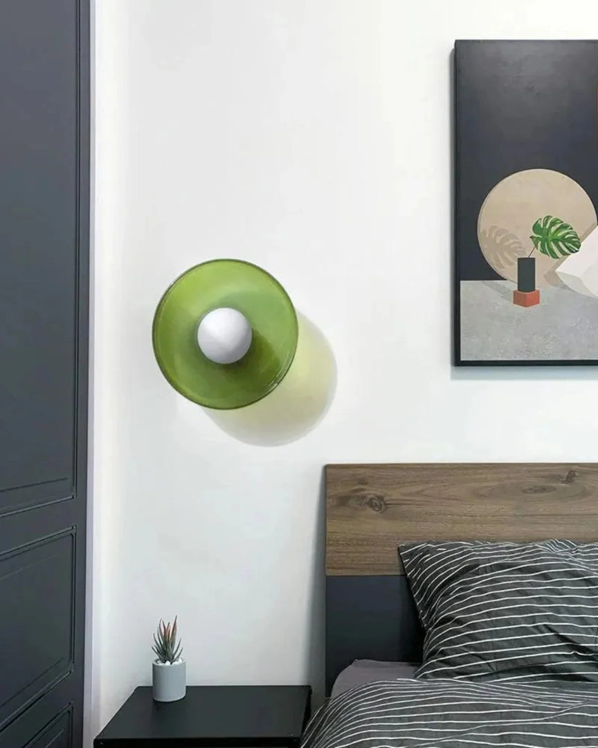 Minimalistische glazen wandlamp