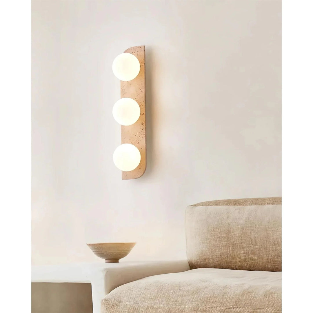 Ronde Stenen Wandlamp