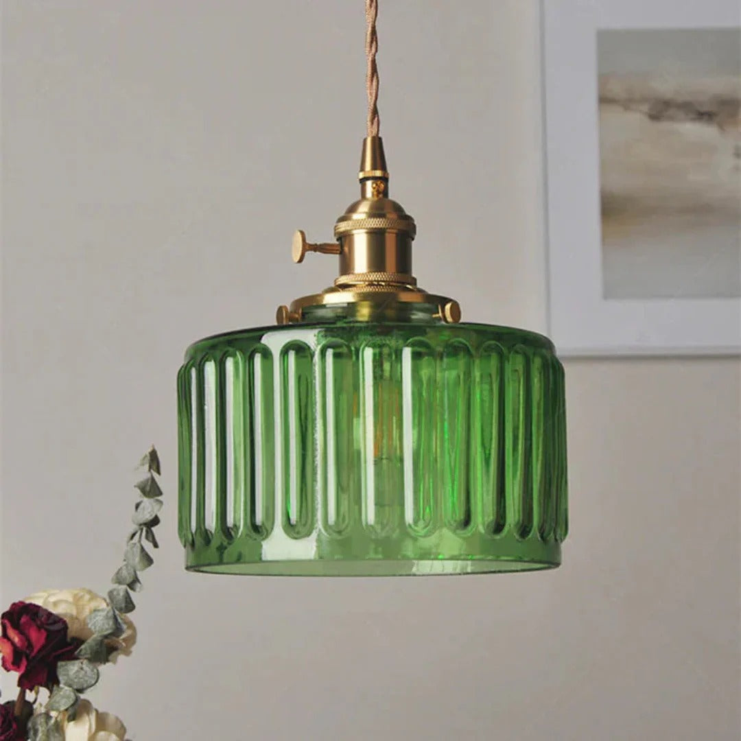 Geribbelde glazen hanglamp