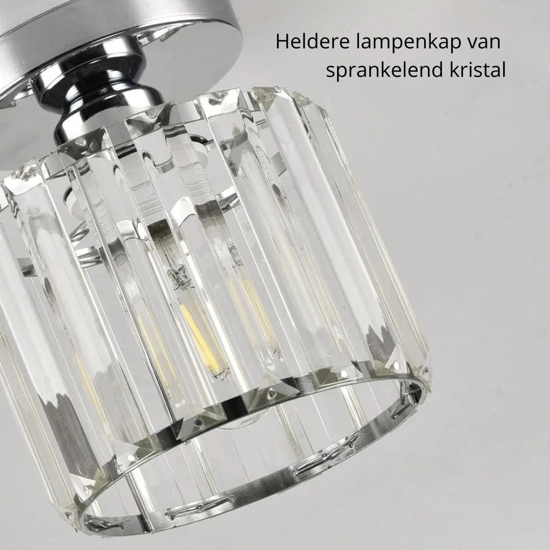 Kristallen metalen kubus plafondlamp