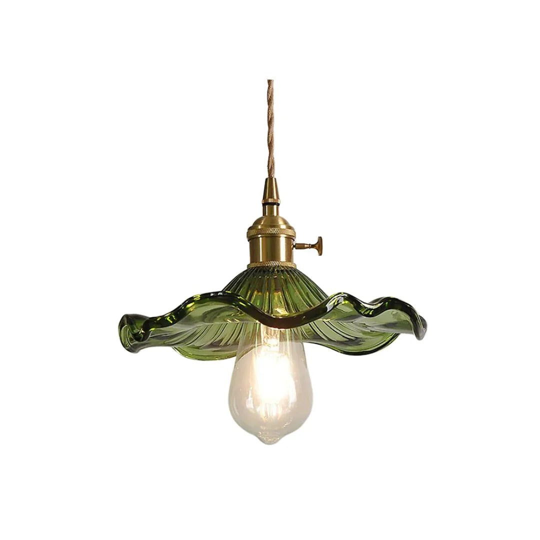 Vintage Bloemvormige Glazen Hanglamp