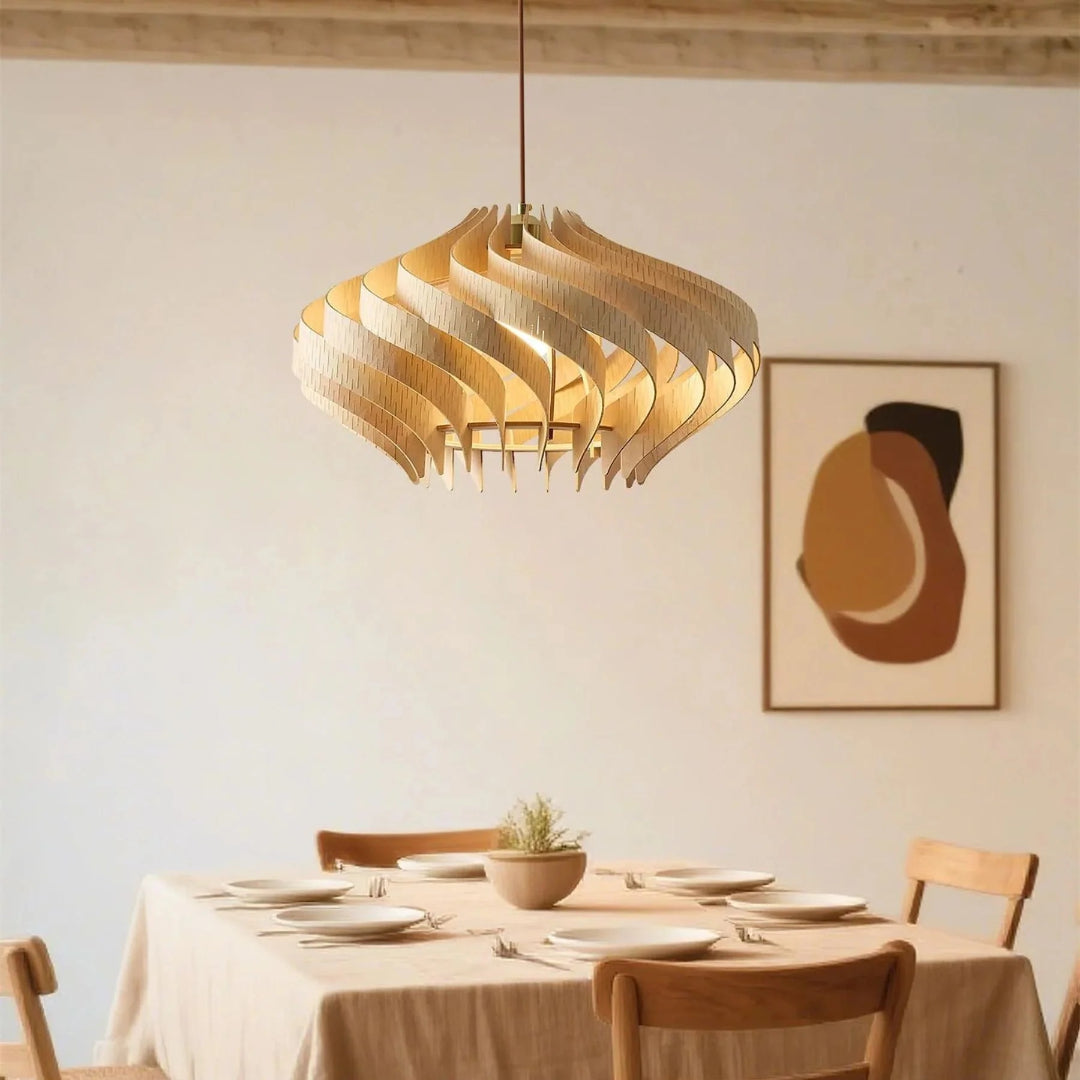 Japandi Houten Hanglamp