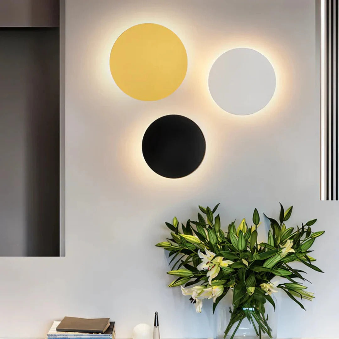 Minimalistische ronde LED wandlamp