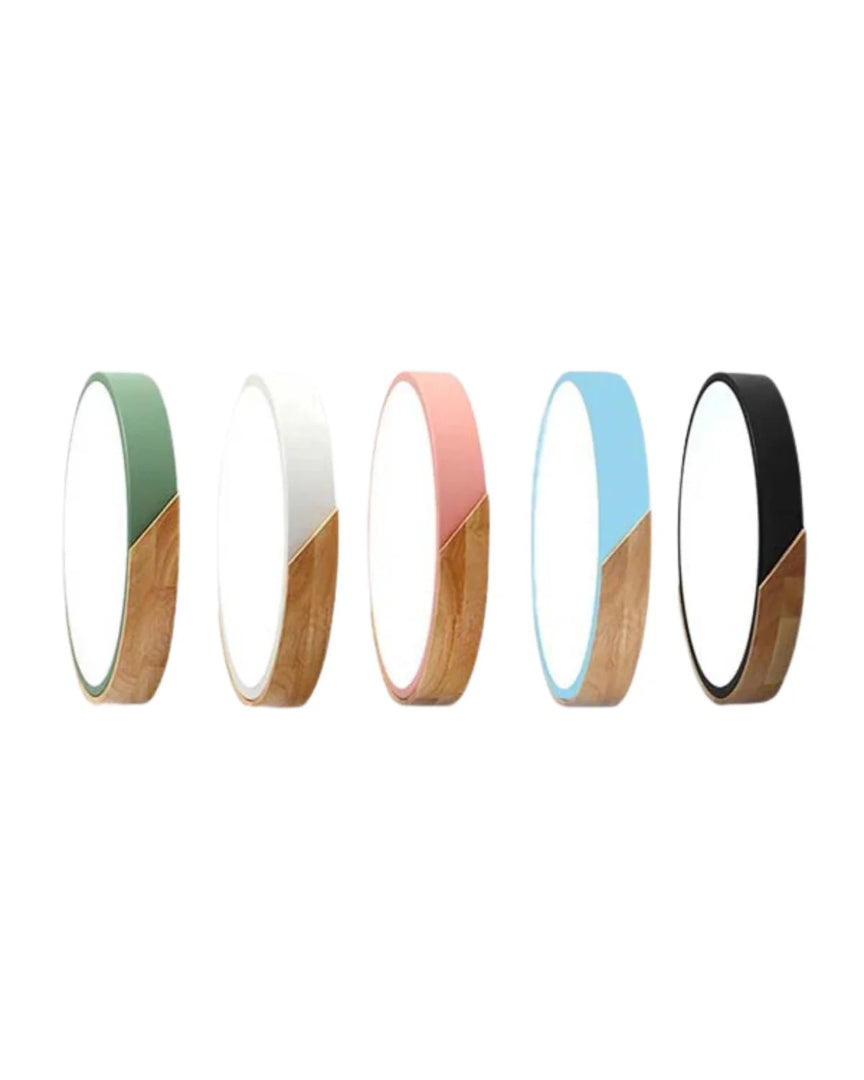 Contemporaine houten LED plafondlamp