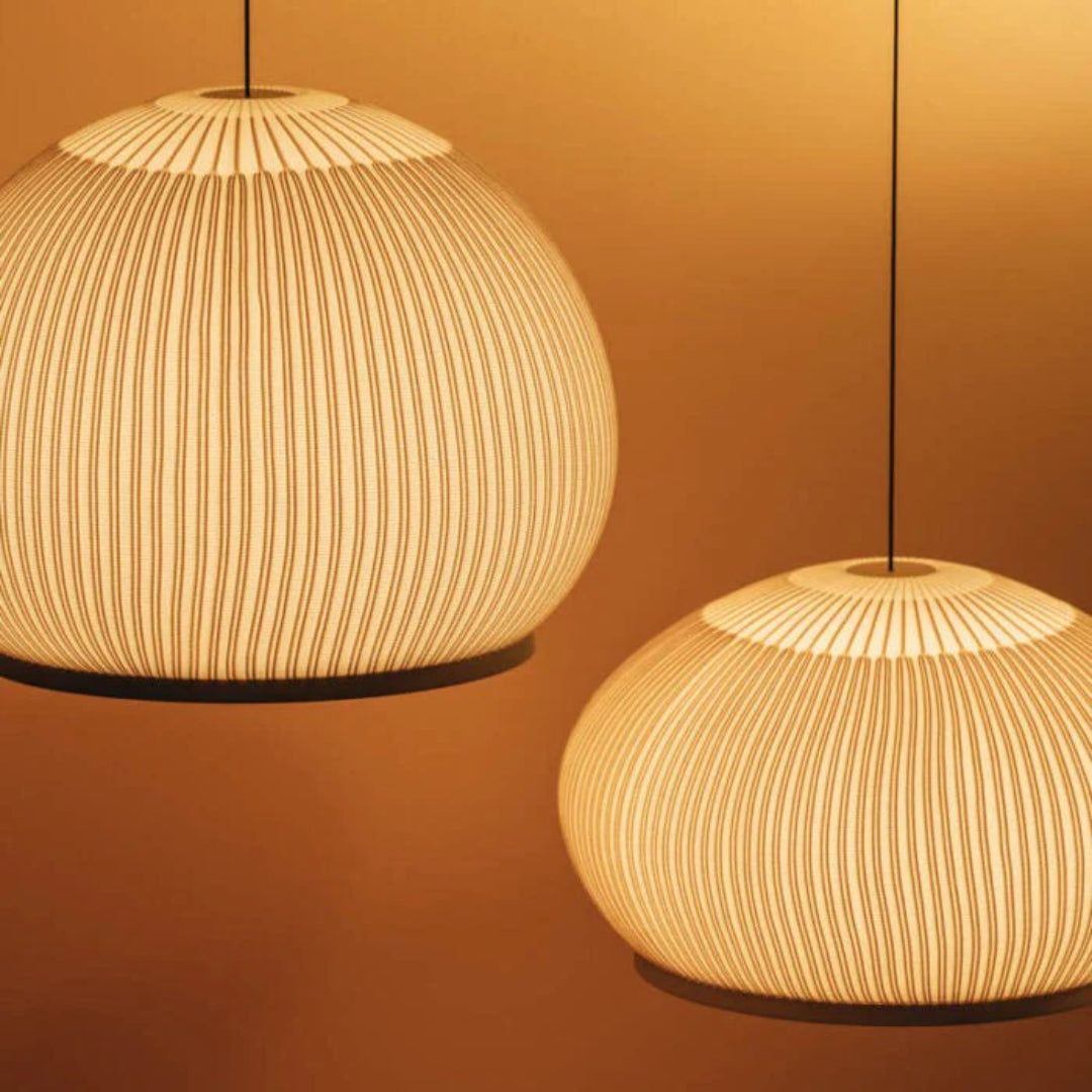 Japandi Geribbelde Houten Hanglamp