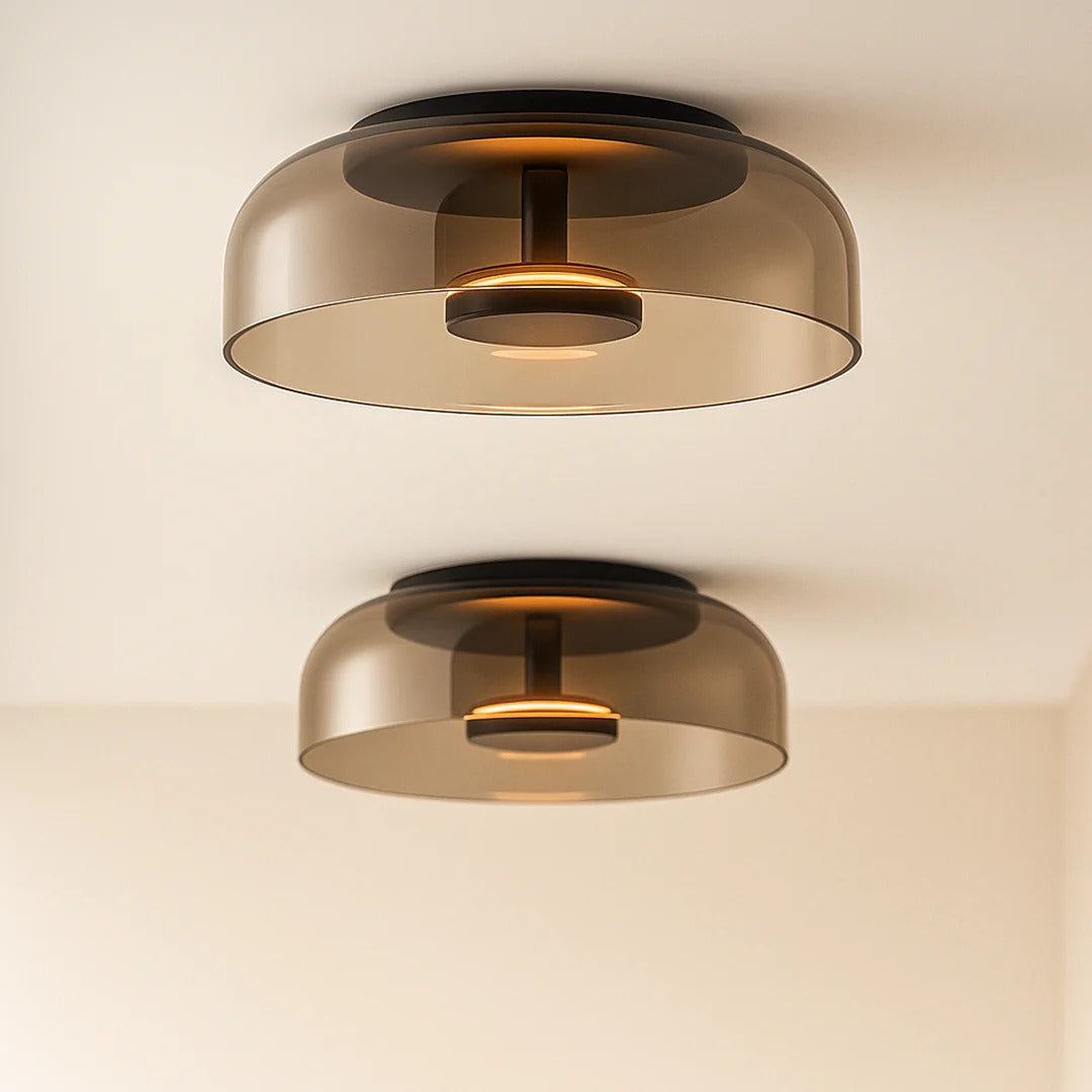 Moderne glazen LED-plafondlamp