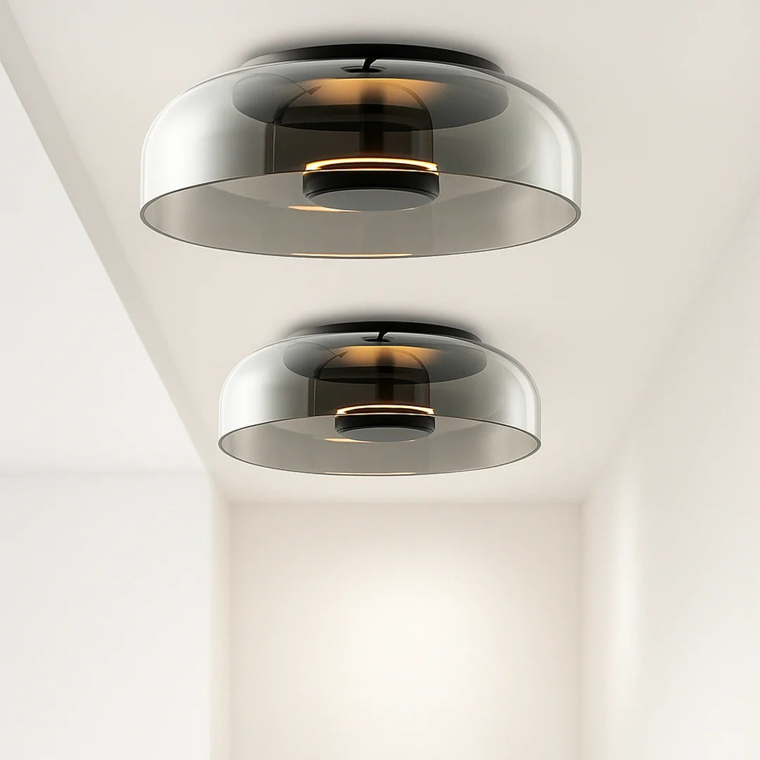 Moderne glazen LED-plafondlamp