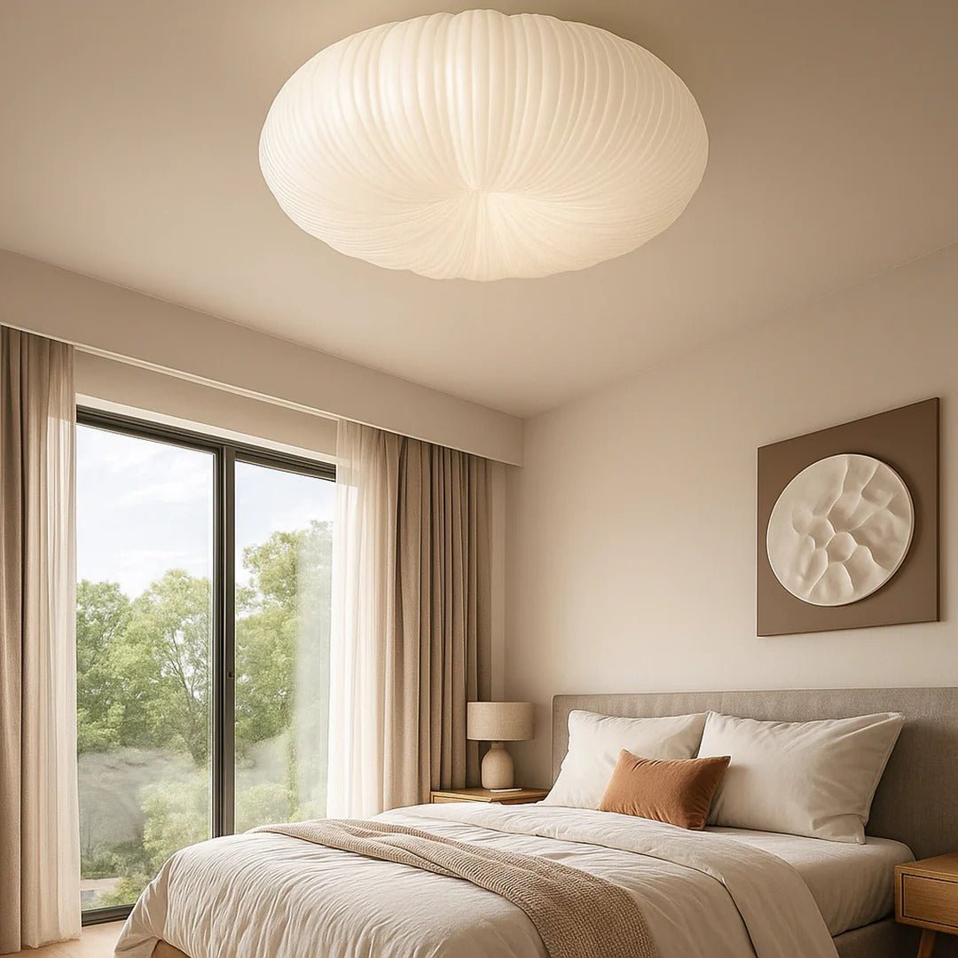 Minimalistische LED-plafondlamp van stof