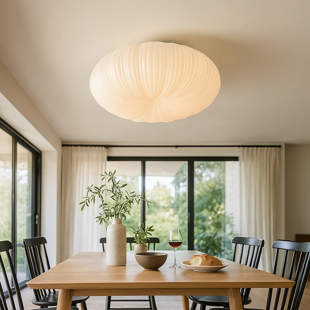 Minimalistische LED-plafondlamp van stof