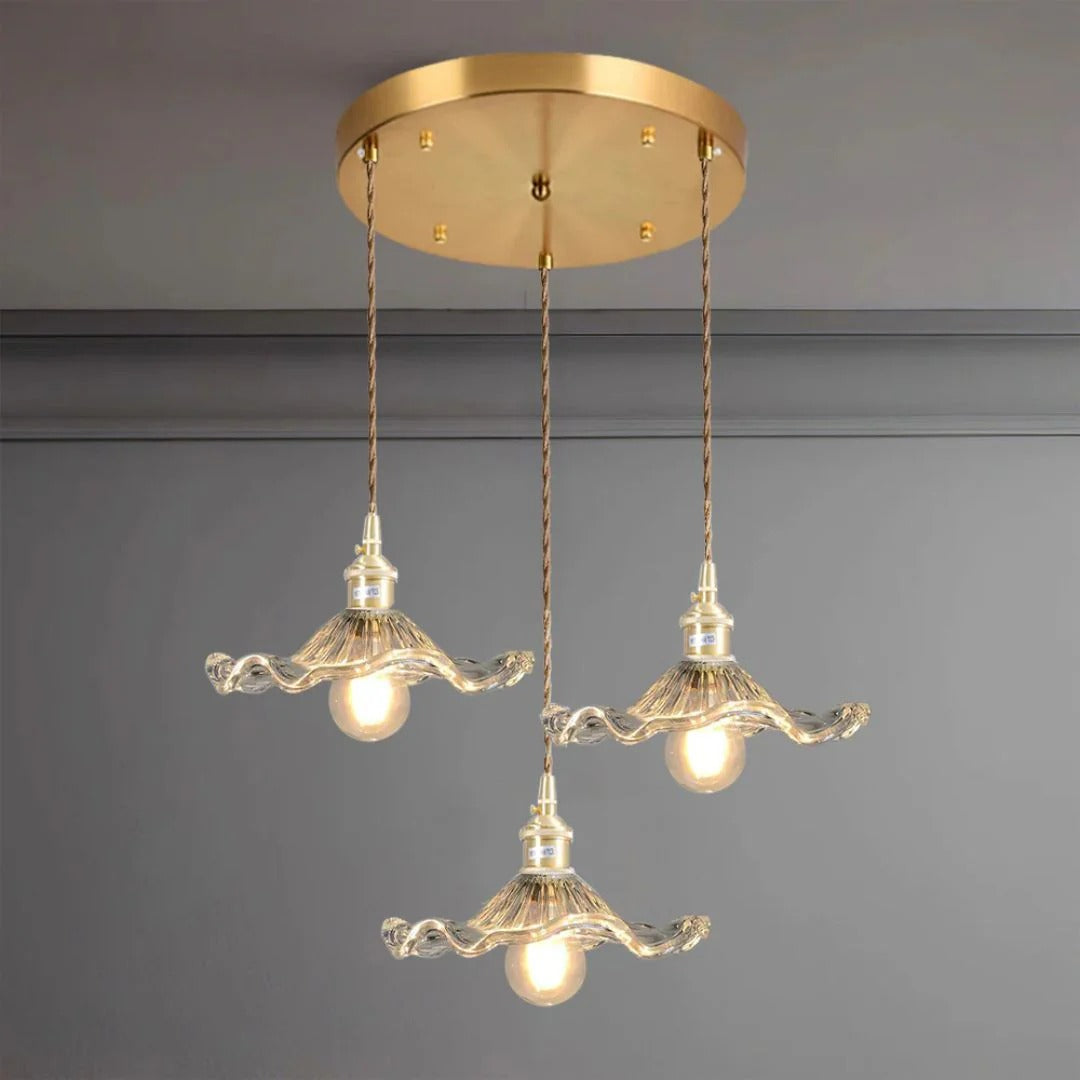 Vintage Bloemvormige Glazen Hanglamp