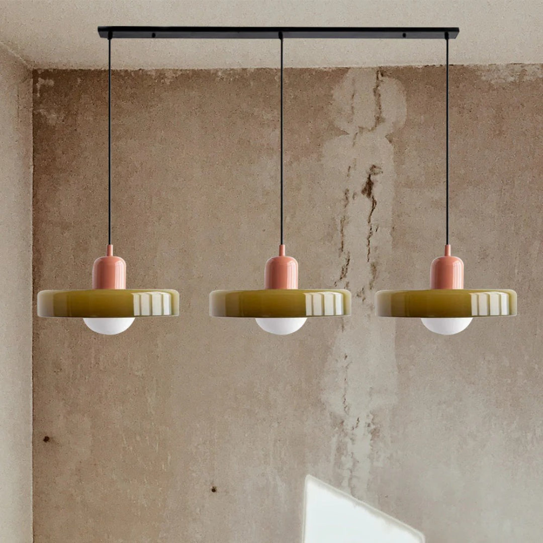 Retro glazen drievoudige hanglamp