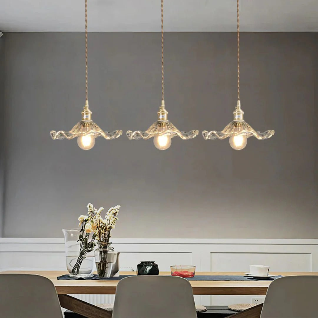 Vintage Bloemvormige Glazen Hanglamp