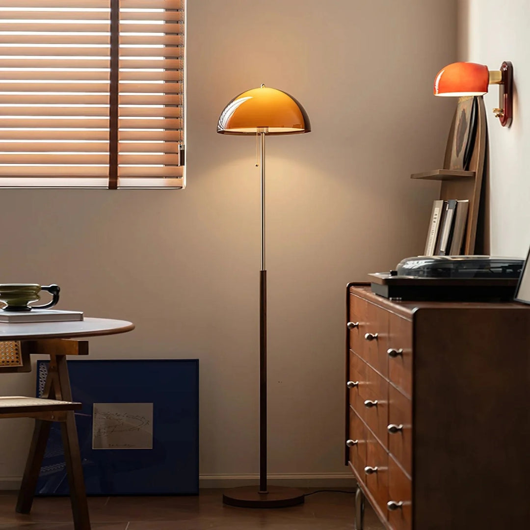 Retro metalen koepel vloerlamp