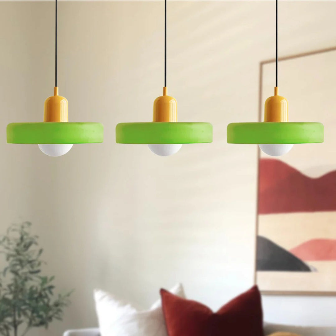 Retro glazen drievoudige hanglamp