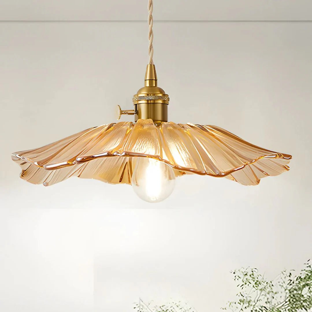 Glazen bloemen hanglamp