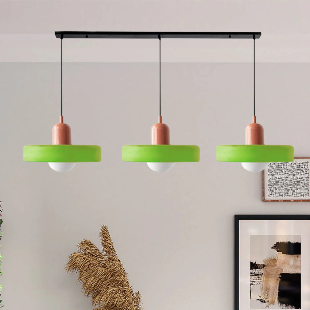Retro glazen drievoudige hanglamp