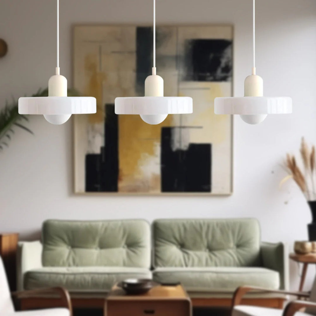 Retro glazen drievoudige hanglamp