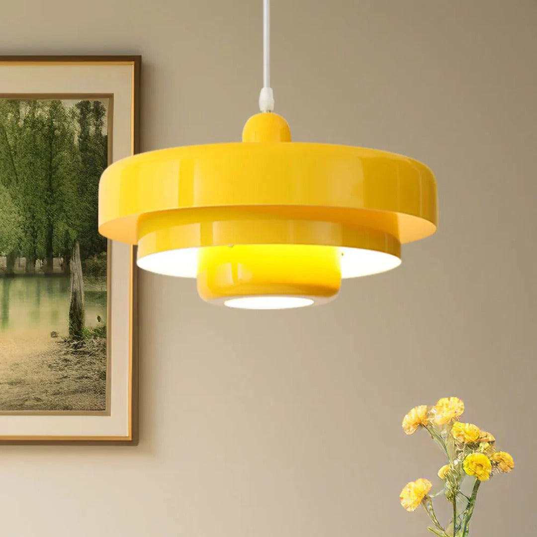 Gelaagde metalen hanglamp
