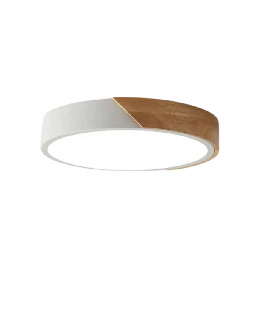 Contemporaine houten LED plafondlamp