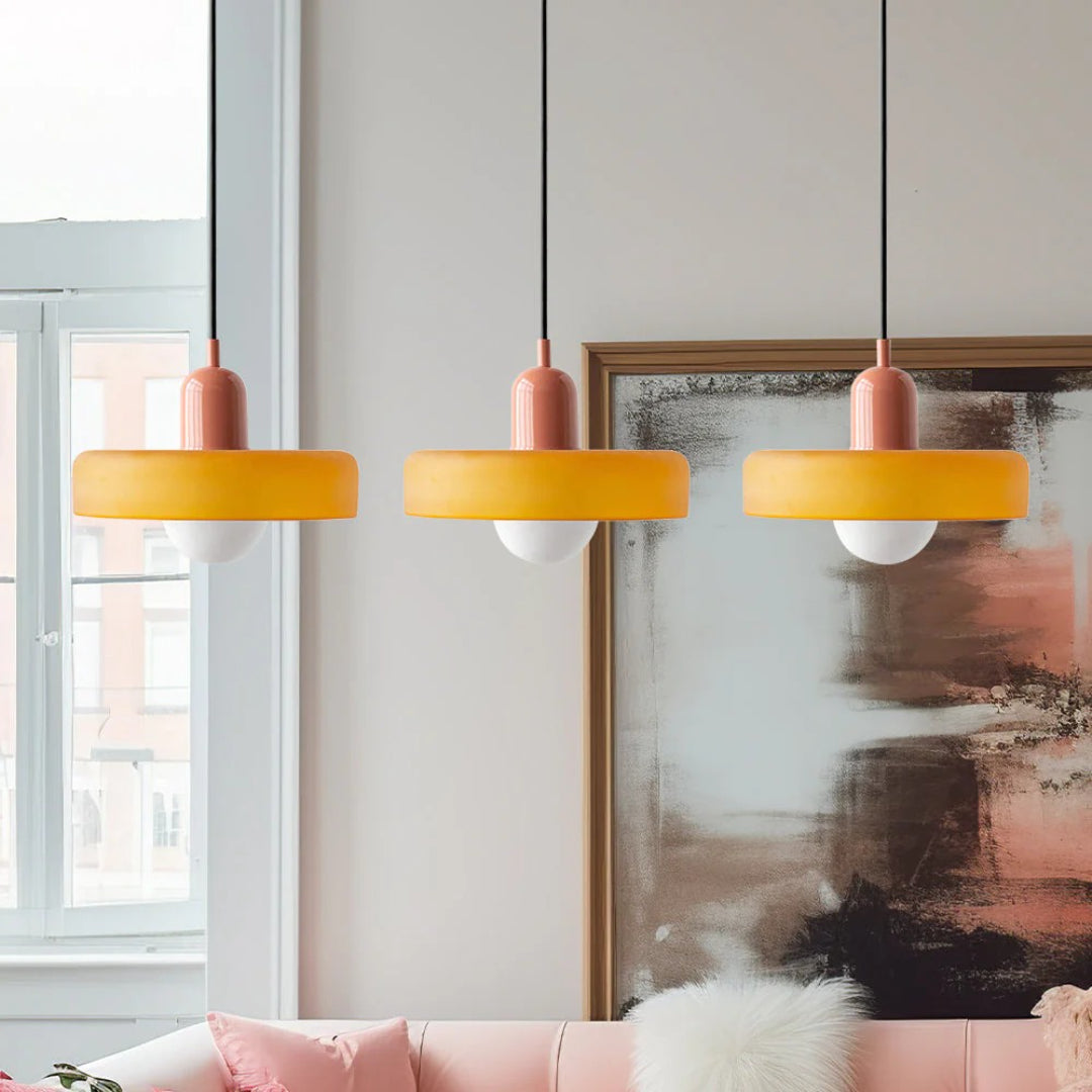 Retro glazen drievoudige hanglamp