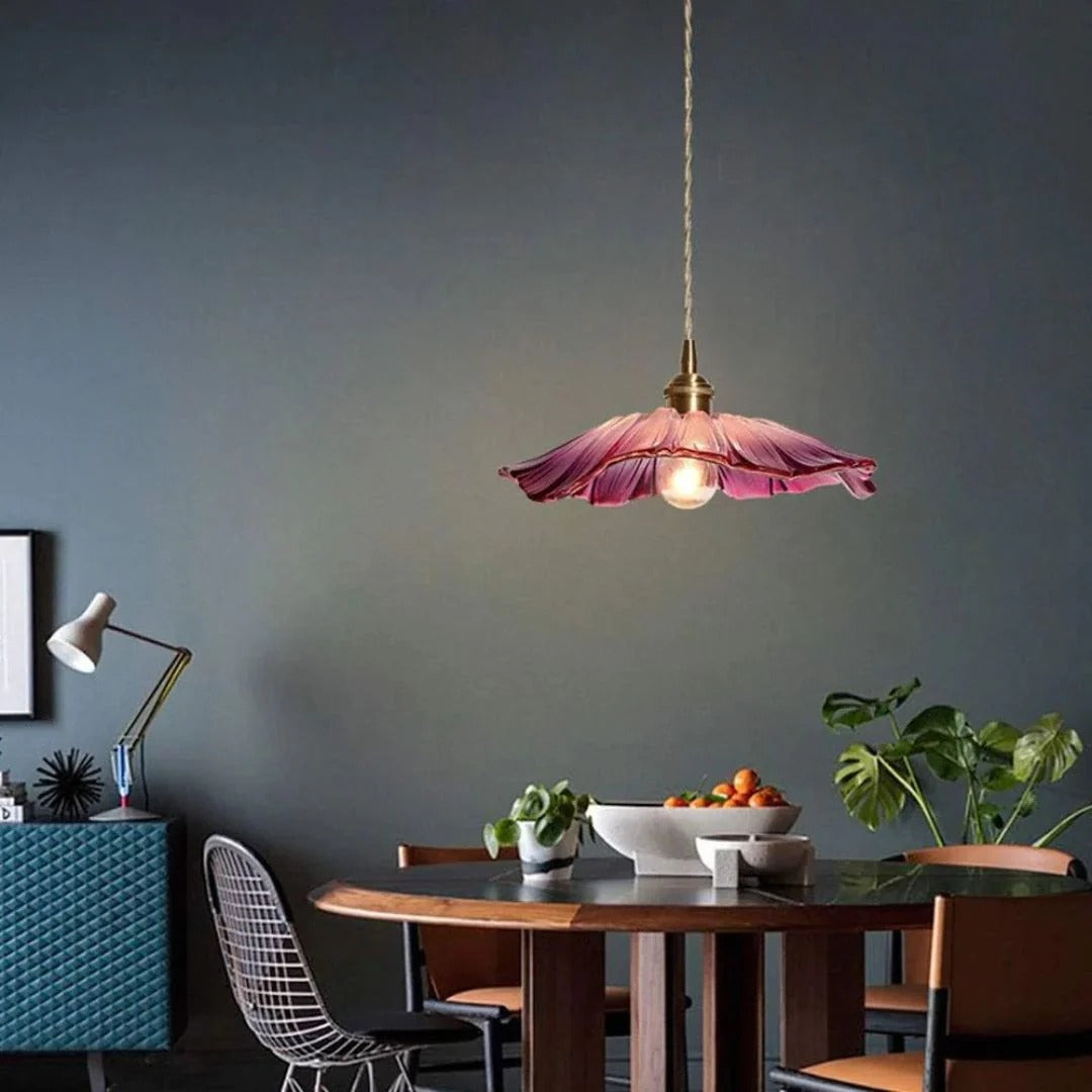 Glazen bloemen hanglamp