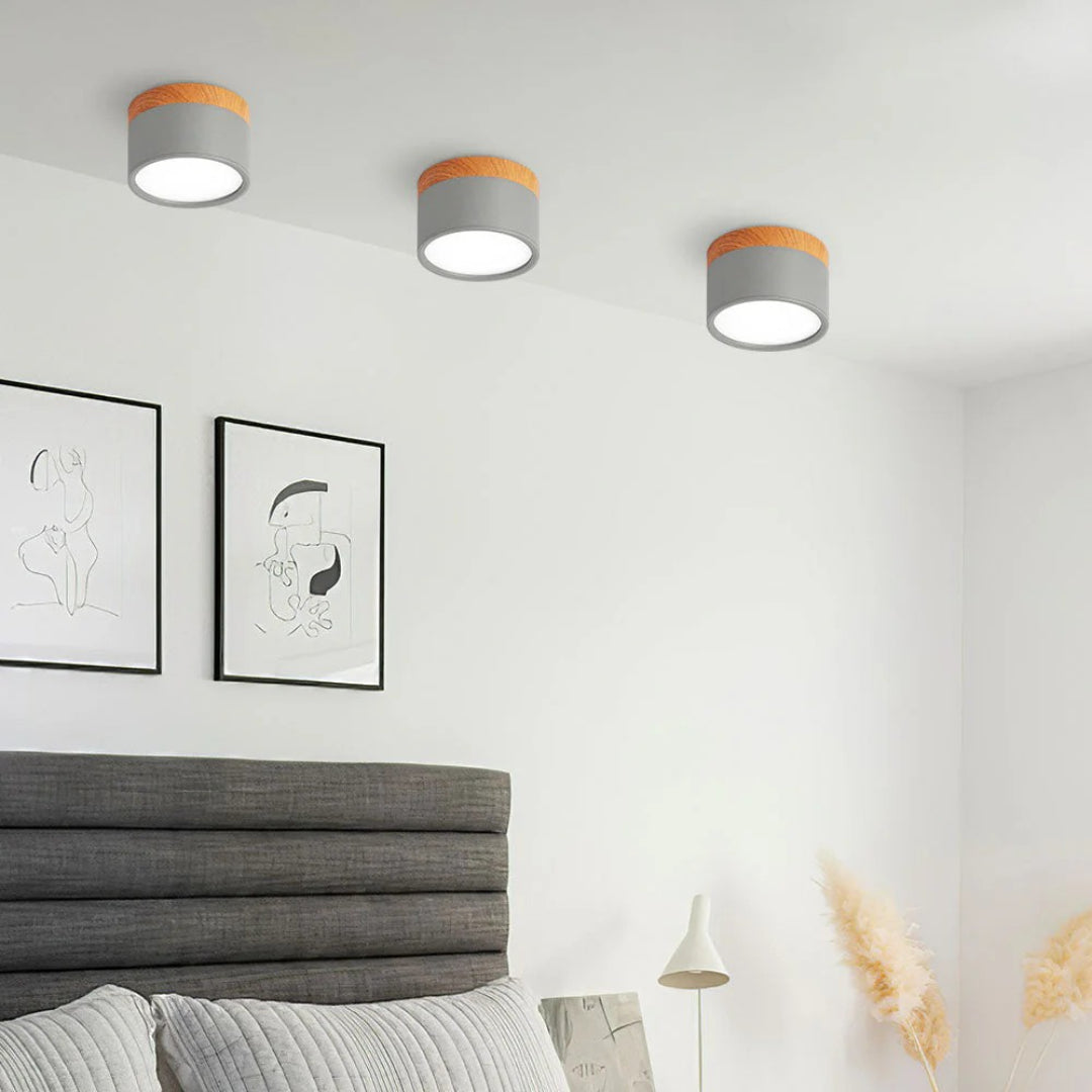 Nordische houten plafondlamp