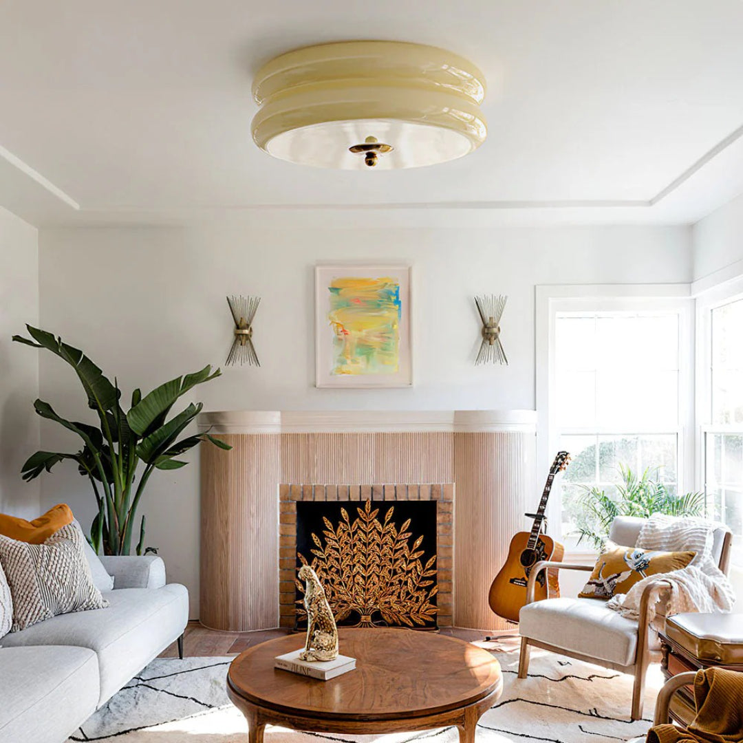 Art deco glazen plafondlamp